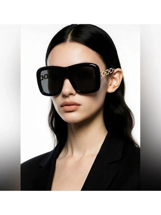 New Authentic Gucci Black Oversized Sunglasses GG0499S 001 main image 4